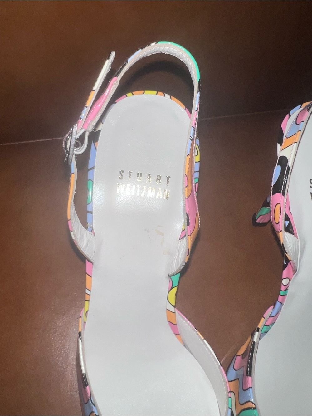Stuart Weitzman Patent Leather Printed Slingback size 6.5M - Picture 11 of 11
